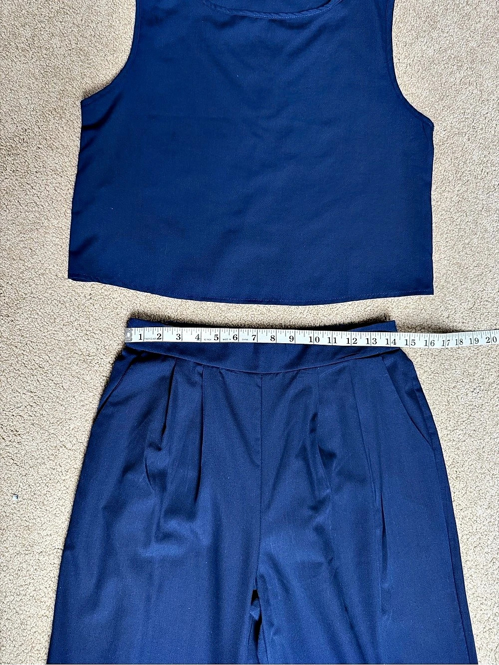 Blue Wide-Leg Two-Piece Set - Picture 2 of 4